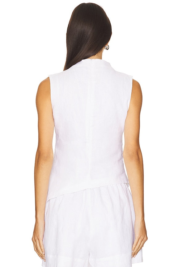 Linen Ruched Top