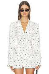 Edel Blazer in Blanc Pin Dot