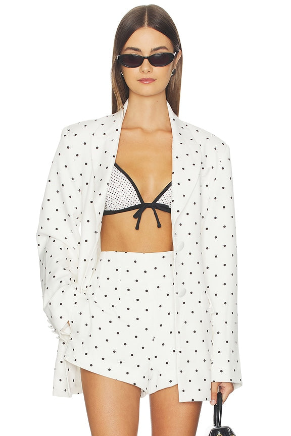Edel Blazer in Blanc Pin Dot