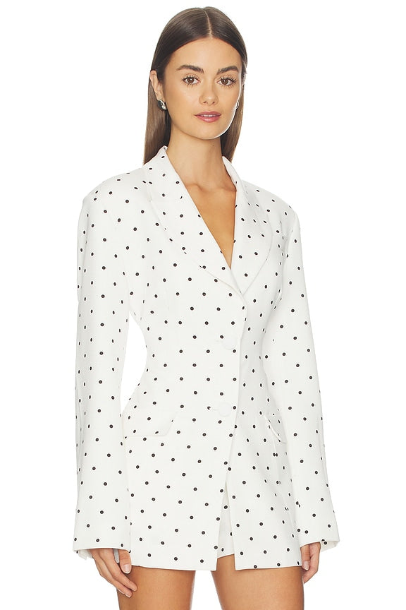 Edel Blazer in Blanc Pin Dot
