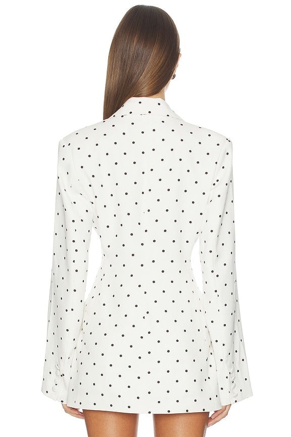Edel Blazer in Blanc Pin Dot