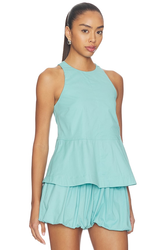 Carlos Poplin Peplum Top