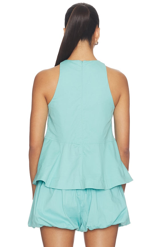 Carlos Poplin Peplum Top