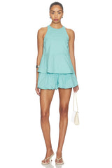 Carlos Poplin Peplum Top