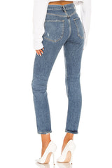 Riley High Rise Straight Crop Jeans