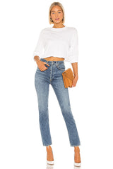 Riley High Rise Straight Crop Jeans