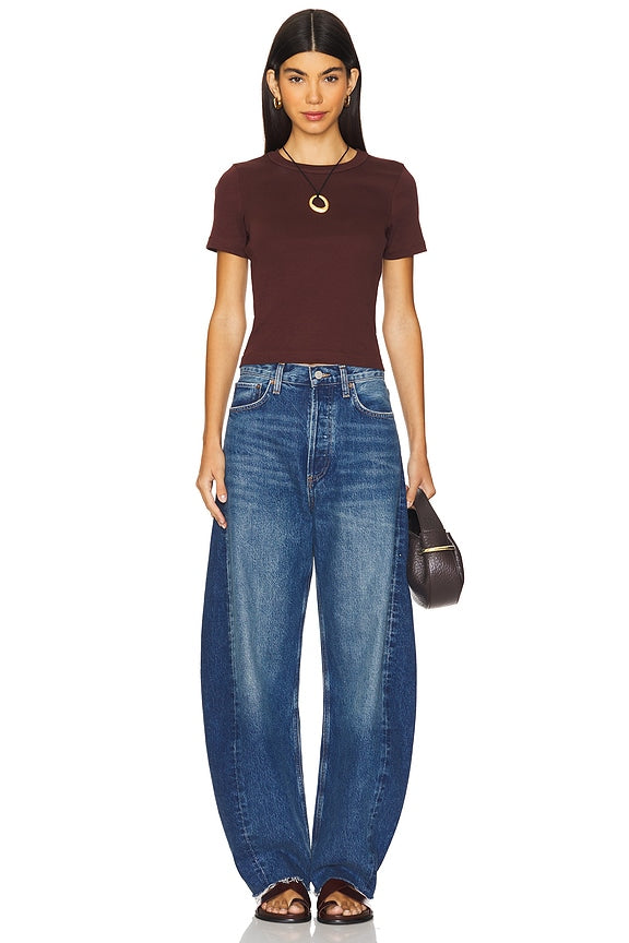 Luna Pieced High Rise Curved Taper Jeans