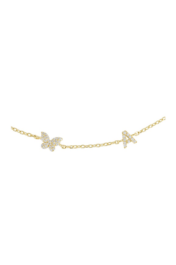 Pave Butterfly Initial Choker