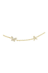 Pave Butterfly Initial Choker