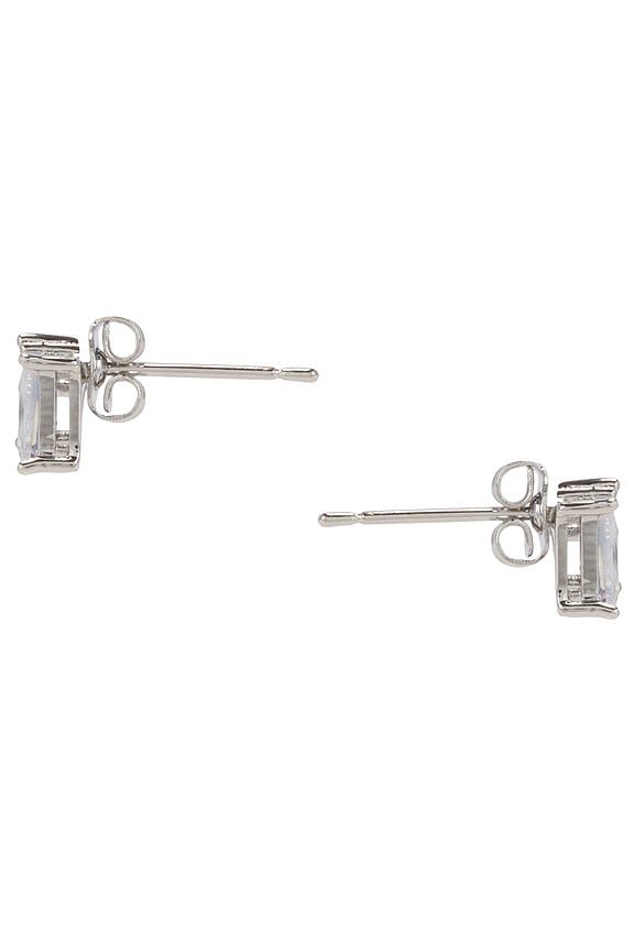 Cz Teardrop X Baguette Stud Earring