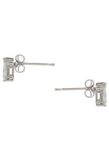 Cz Teardrop X Baguette Stud Earring