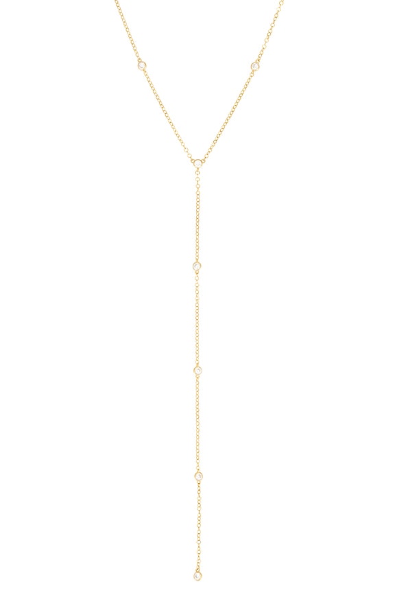 Bezel Station Lariat Necklace