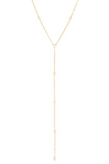Bezel Station Lariat Necklace