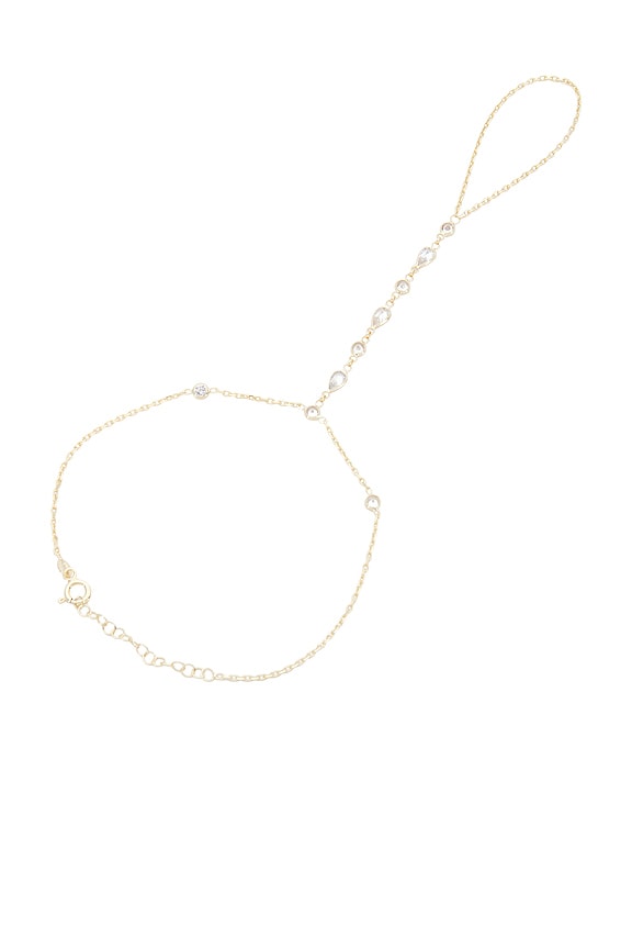 Cz Multi-shape Stone Hand Chain Bracelet