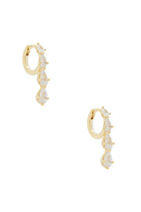 Teardrop Cz Cascade Huggie Earrings