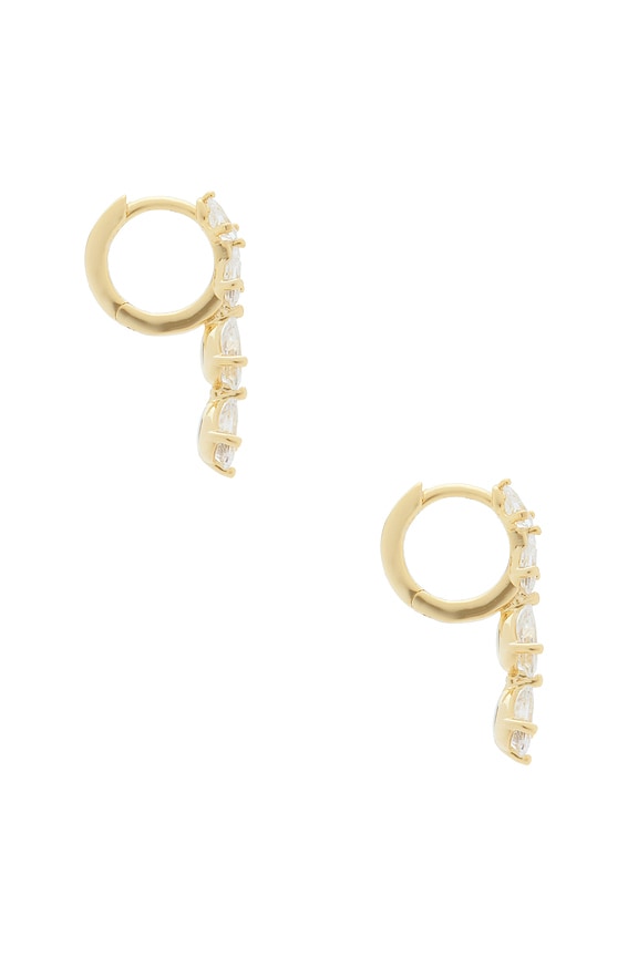 Teardrop Cz Cascade Huggie Earrings