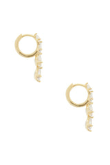 Teardrop Cz Cascade Huggie Earrings