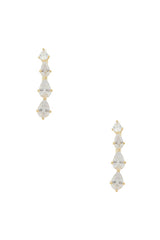 Teardrop Cz Cascade Huggie Earrings