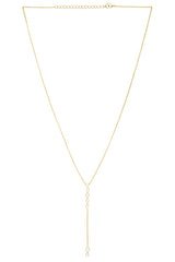 Multi Bezel Stone Drop Lariat Necklace