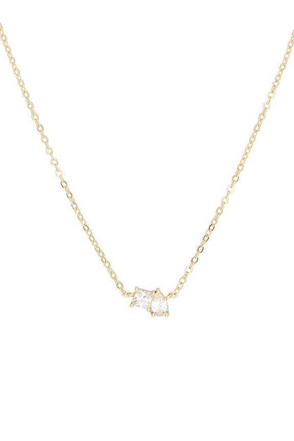 Cz Princess Cut X Baguette Pendant Necklace