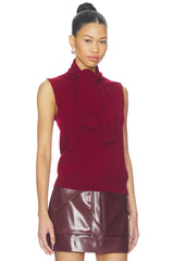Giorgia Cashmere Wool Blend Sleeveless Tie Knit Top
