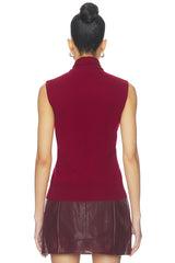 Giorgia Cashmere Wool Blend Sleeveless Tie Knit Top