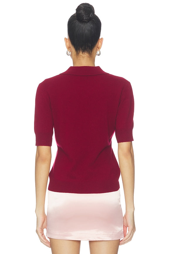 Ailey Cashmere Wool Blend Polo With Embroidery