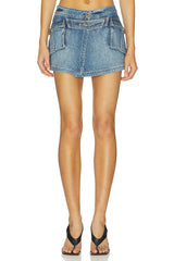 Brandy Denim Cargo Mini Skirt