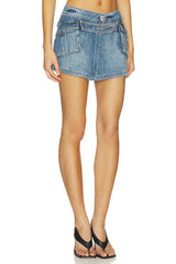 Brandy Denim Cargo Mini Skirt