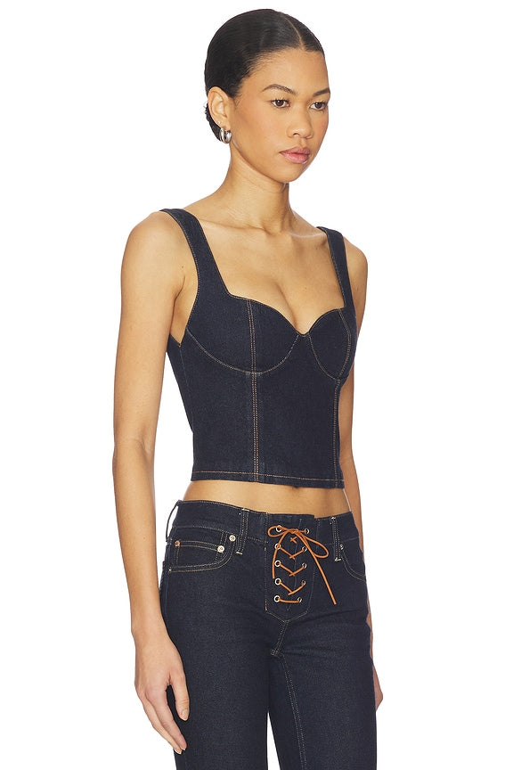 Ava Sweetheart Denim Bustier