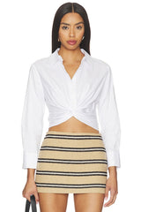 Phebe Twist Longesleeve Cropped Blouse