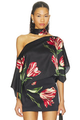 Rita Ots Draped Cropped Top With Scarf