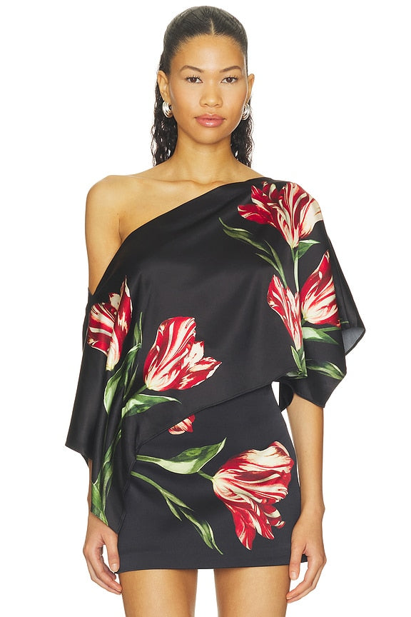 Rita Ots Draped Cropped Top With Scarf