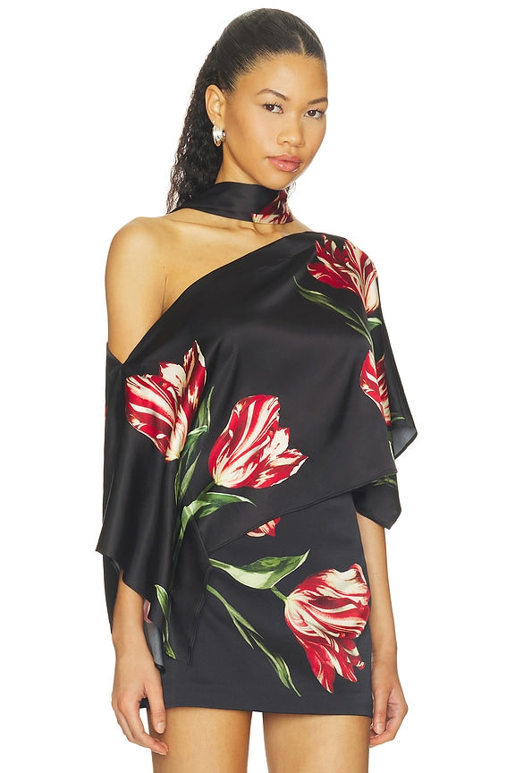 Rita Ots Draped Cropped Top With Scarf