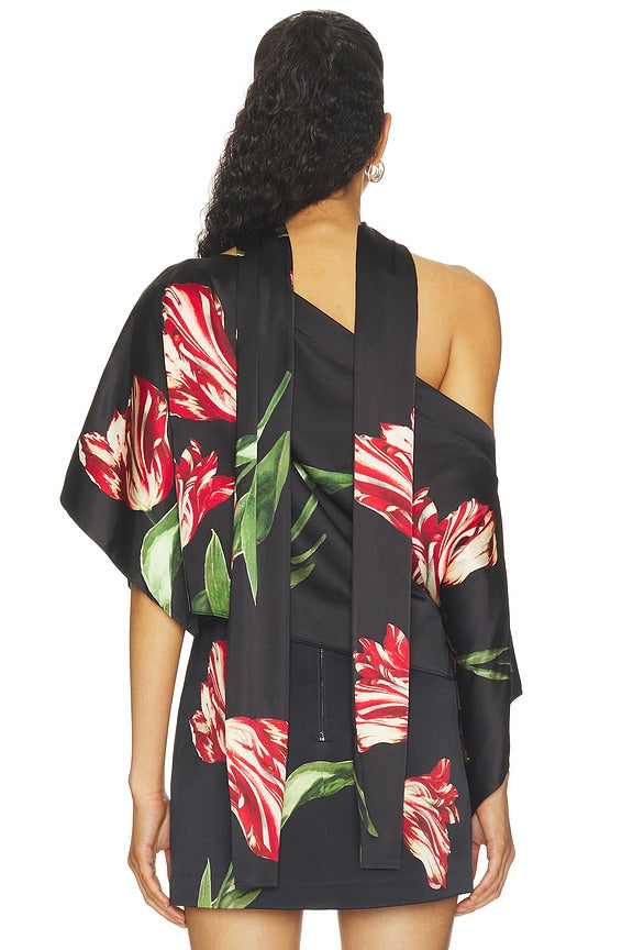 Rita Ots Draped Cropped Top With Scarf