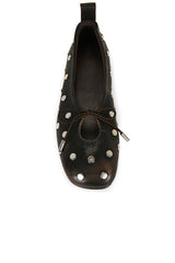 Rosalind All Studs Leather Ballet Flat