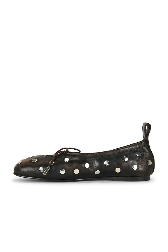 Rosalind All Studs Leather Ballet Flat