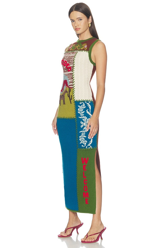 Lasso Patchwork Knit Dress