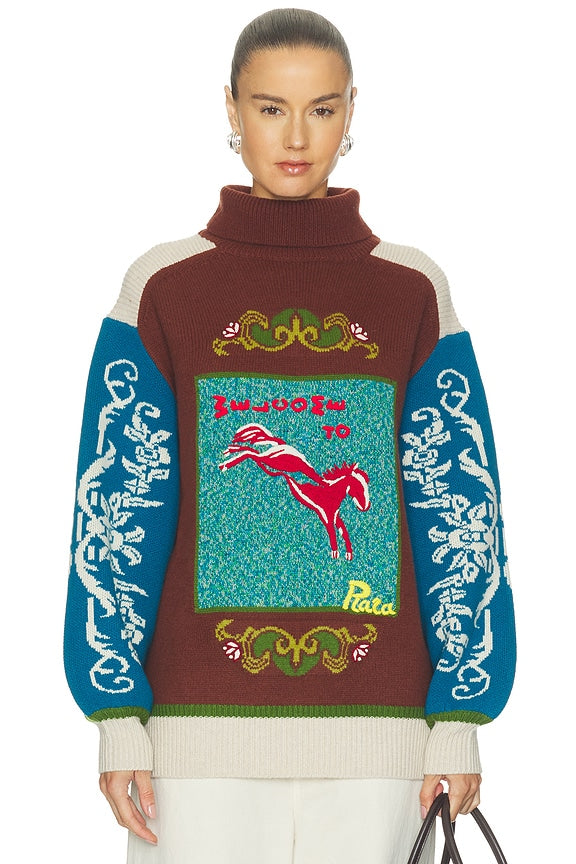 Lasso Patchwork Knit Sweater