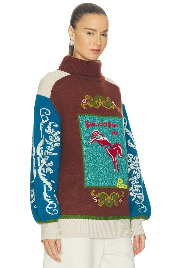 Lasso Patchwork Knit Sweater