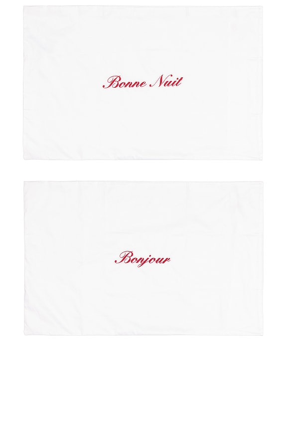 Bonjour &amp; Bonne Nuit Pillowcase Set