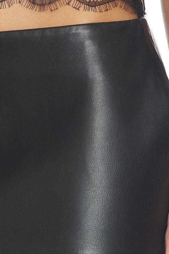 Low Rise Leather Mini Skirt