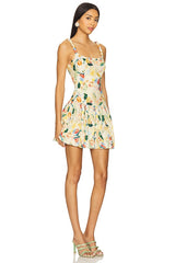 Keyla Dress in Yellow Green Floral