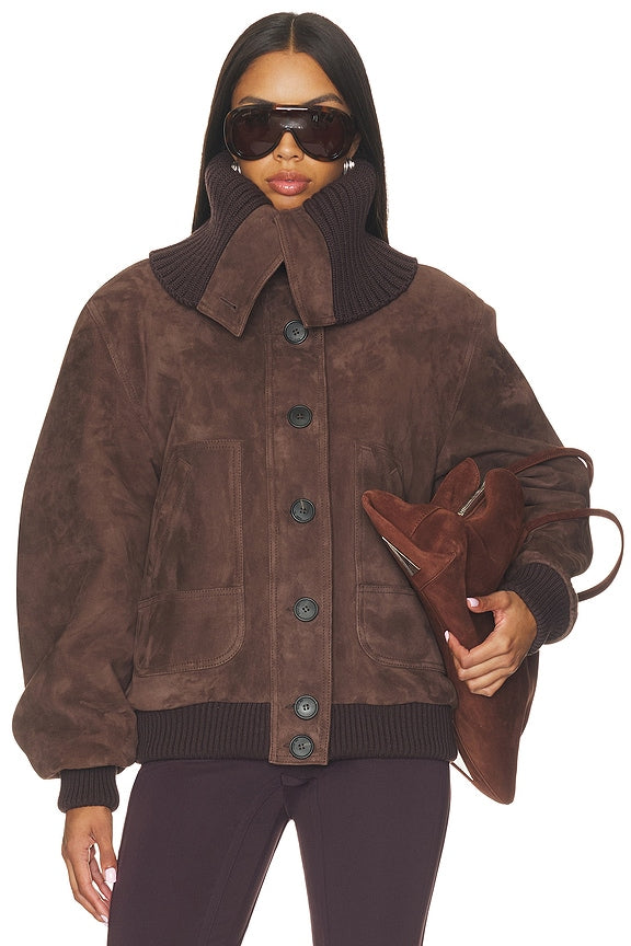 Suede Bomber Jacket