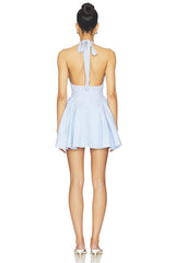 Micaela Mini Dress in Light Blue Gingham