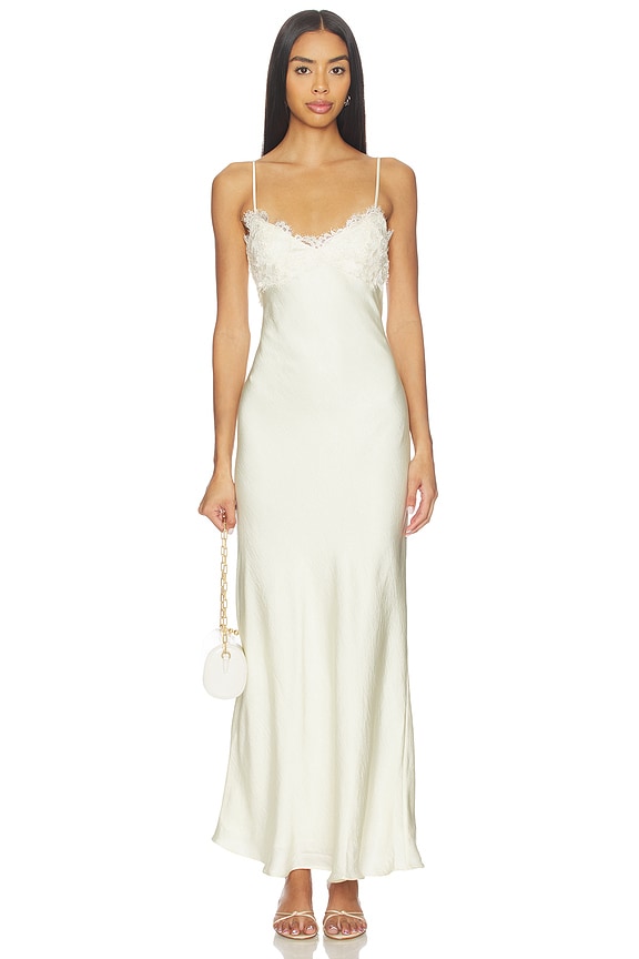 Elisan Lace Satin Maxi Dress