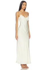 Elisan Lace Satin Maxi Dress