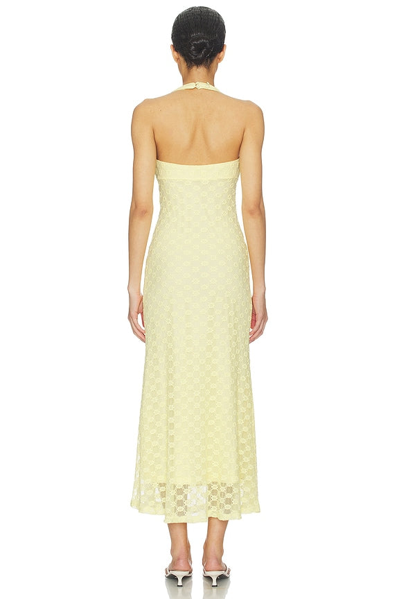 Mariko Halter Neck Midi Dress