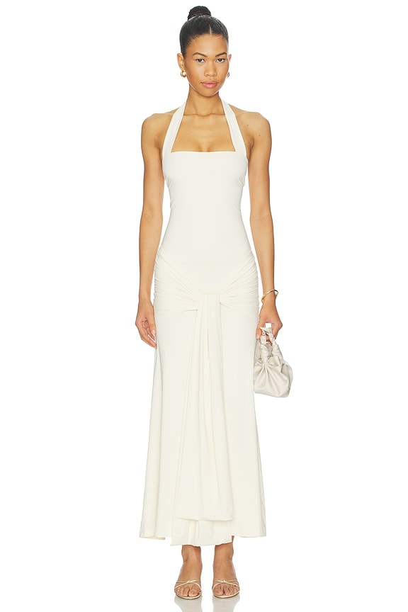 Emilia Tie Front Halter Dress