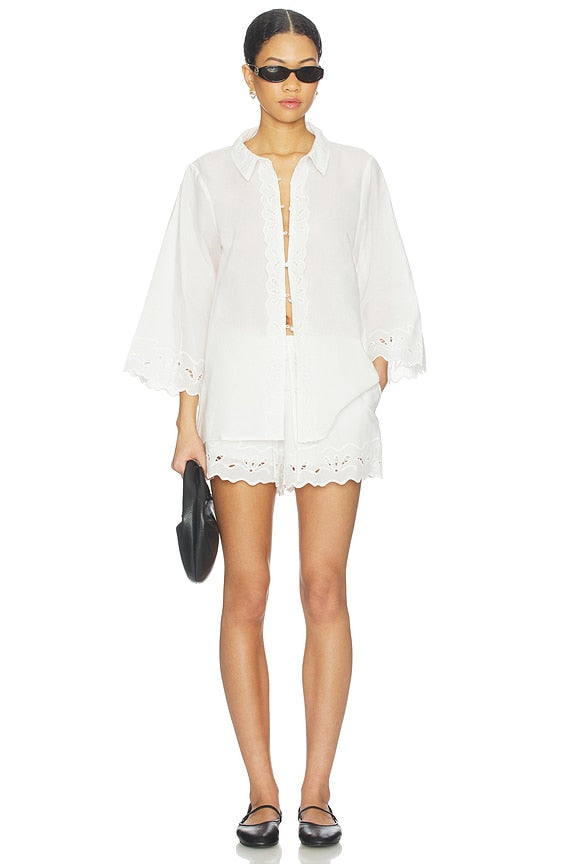 Aleria Cotton Short With Trim